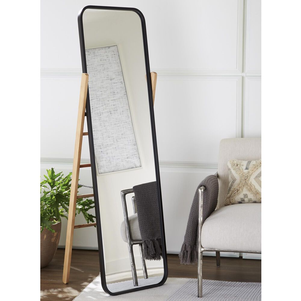 Ashley Bronick Floor Mirror in Black and Light Brown, , large