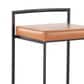 Lumisource Fuji Stackable Counter Stool with Camel Faux Leather Cushion in Black (Set of 2), , large