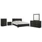 Mayberry Hill South Bed 5 Piece King Panel Bedroom Set in Black, , large