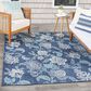 Nourison Garden Oasis GOA03 Navy 5" x 7" Indoor/Outdoor Area Rug, , large