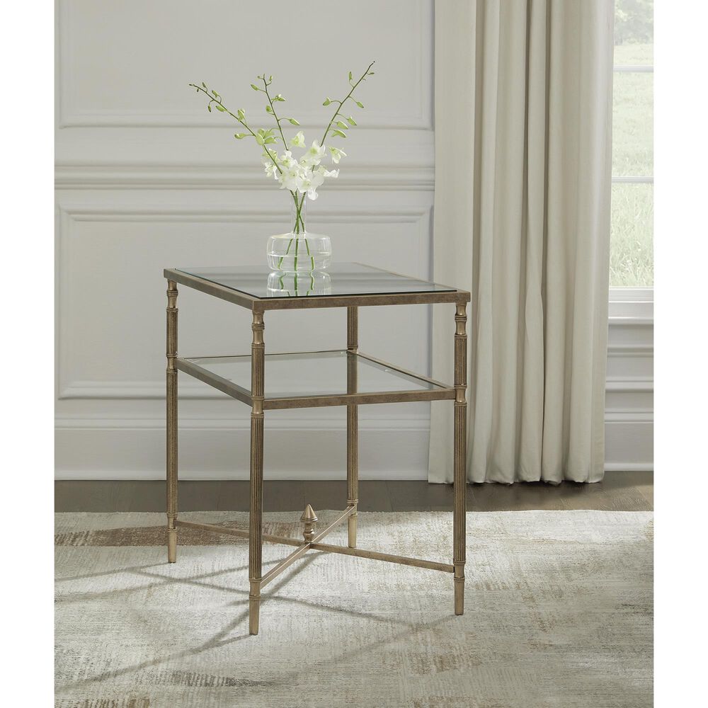 Ashley Cloverty End Table in Aged Gold and Clear, , large