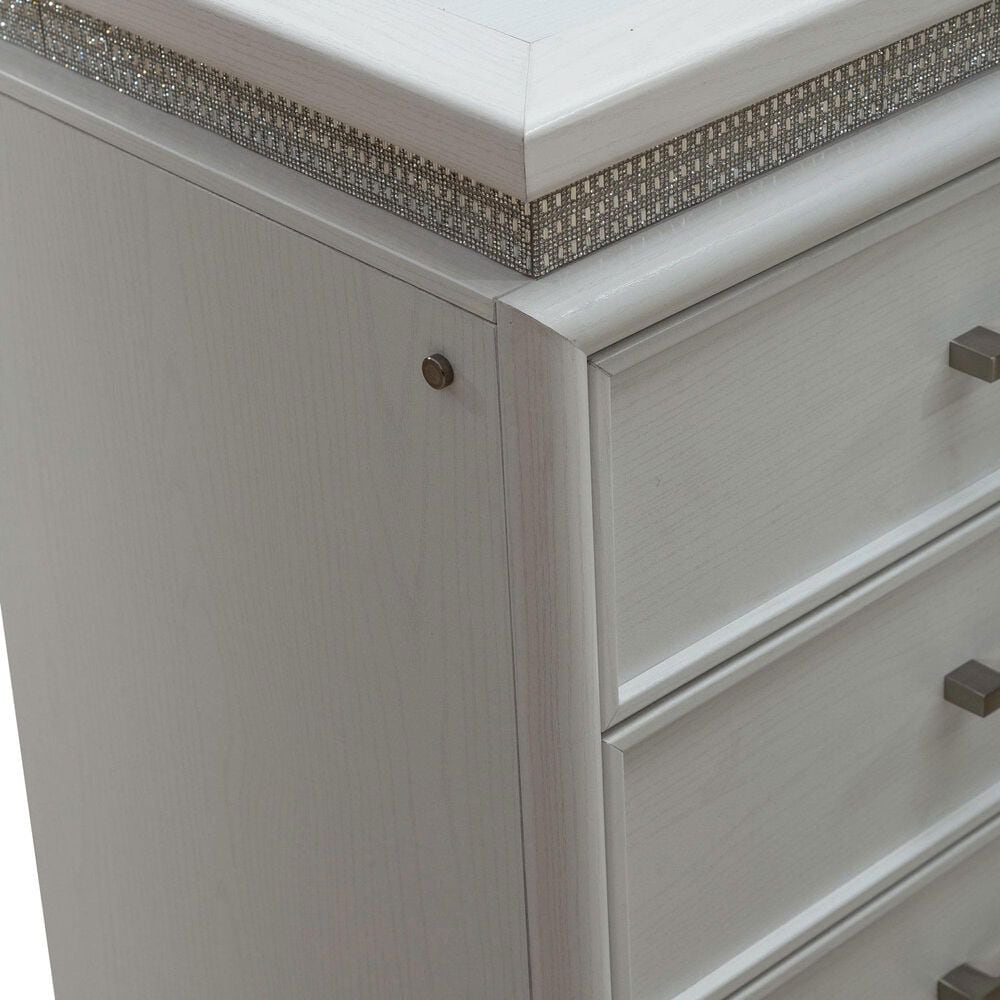 Belle Furnishings Reflections 6-Drawer Dresser Only in Pearl White and Rhinestone, , large