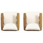 Hearth and Haven Outdoor Club Chair with Beige Cushion in Teak (Set of 2), , large