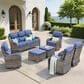 Sunwell Garden Patio Ottoman in Navy (Set of 2), , large