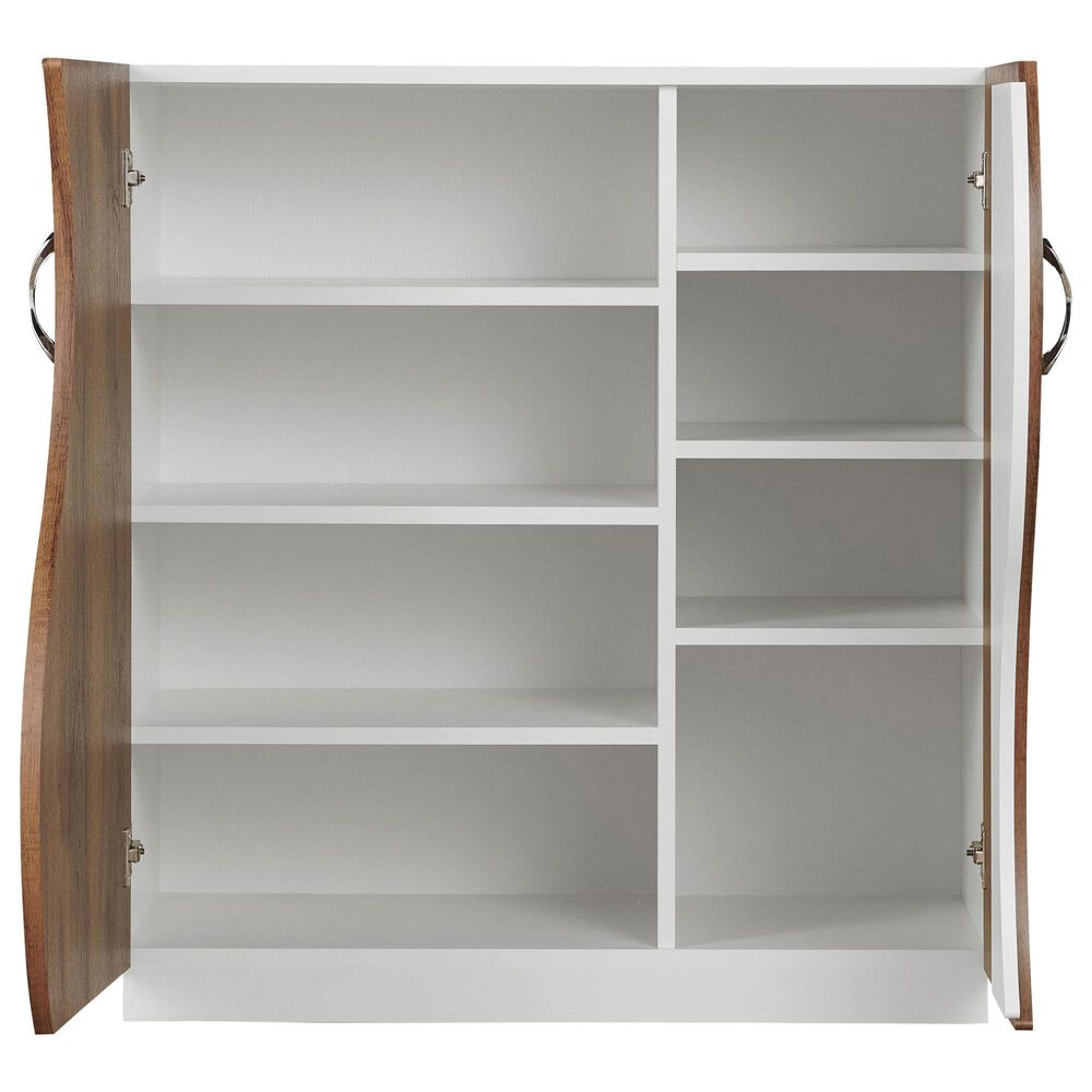 Furniture of America Edwards 8-Shelf Shoe Cabinet in White, , large