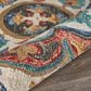 L&R Resources Sinuous Blossoms 6" Scalloped Red and Multicolor Area Rug, , large