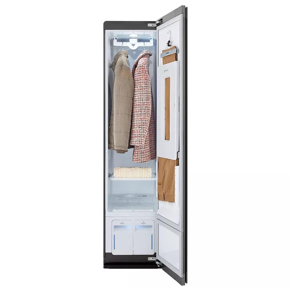LG WashTower with 5.0 Cu. Ft. Washer, 7.4 Cu. Ft. Electric Dryer and Mirror Steam Clothing Styler in Black Steel, , large