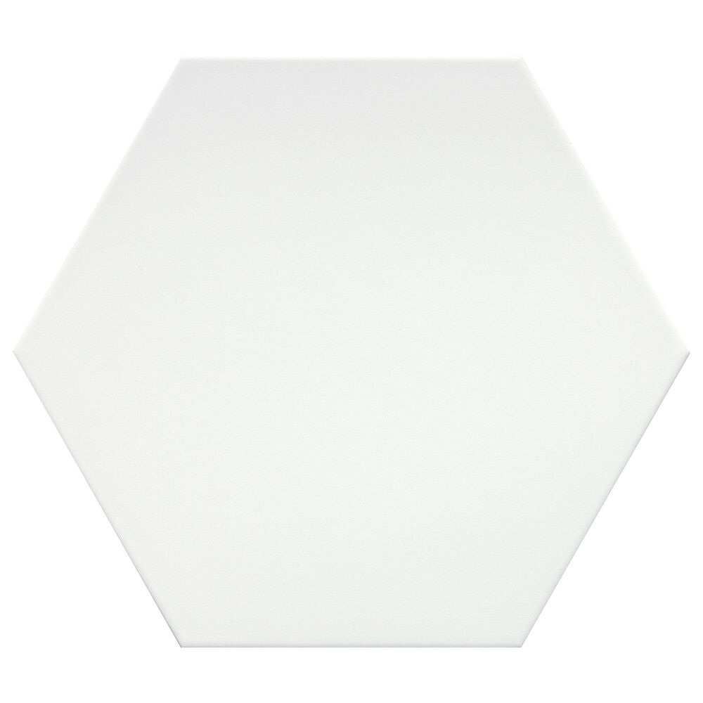 Emser Rhythm White Hexagon 11" x 13" Porcelain Tile, , large