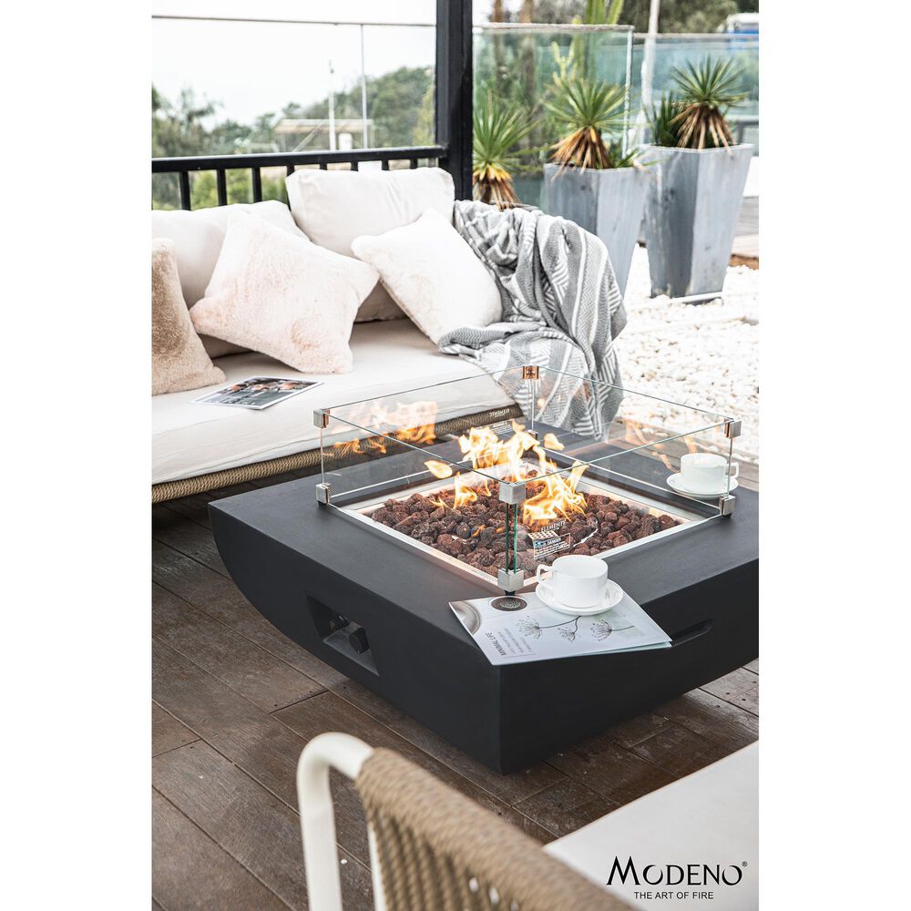 Elementi Fire Aurora Square Natural Gas Fire Table in Black, , large