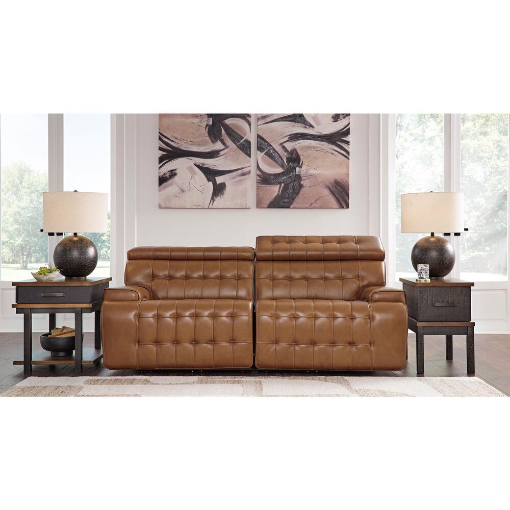 Ashley 2-Piece Power Reclining Symmetrical Sectional Loveseat in Chocolate, , large