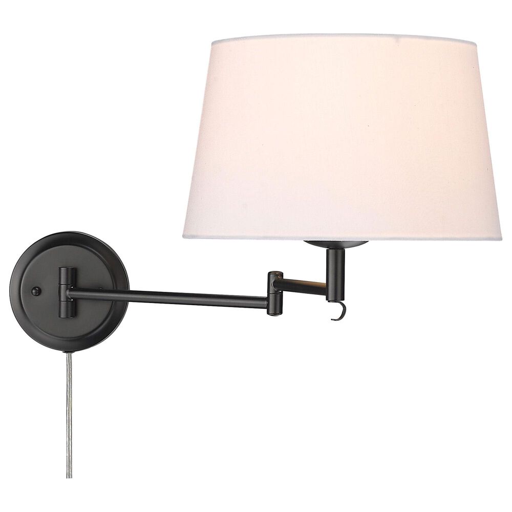 Golden Lighting Eleanor 1-Light Articulating Wall Sconce in Matte Black, , large