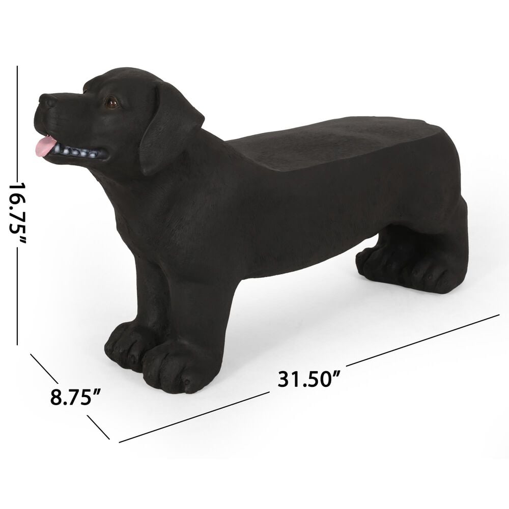 Hearth and Haven Outdoor MGO Dog Bench in Matte Black, , large