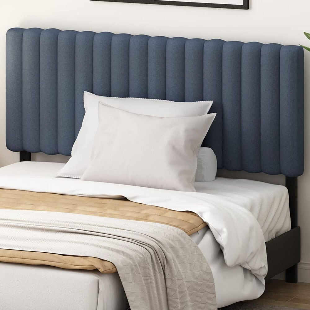 HOMLUX Roanne Full Upholstered Tufted Headboard in Denim, , large