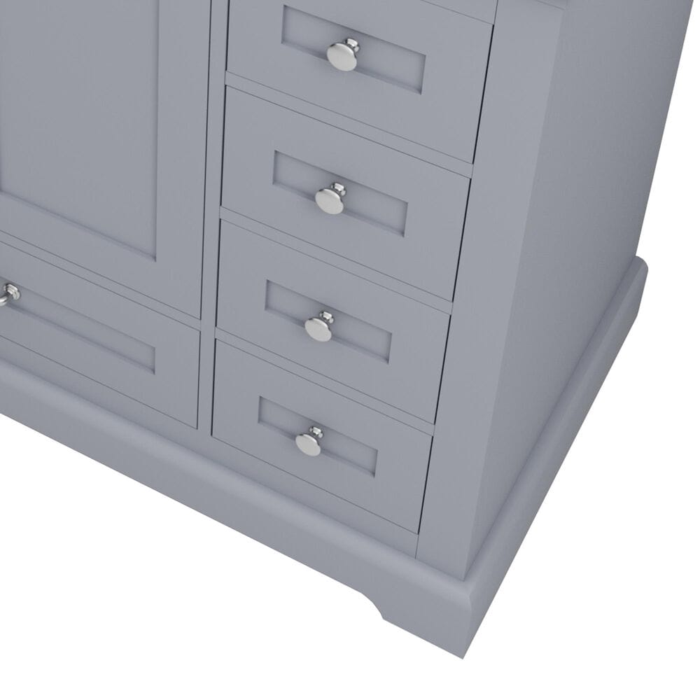Lexora Home Dukes 48" Single Bathroom Vanity in Dark Grey with 2 cm White Carrara Marble Top and Rectangular Sink, , large
