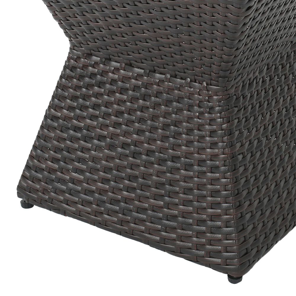 Hearth and Haven Calhoun Outdoor Square End Table in Brown, , large