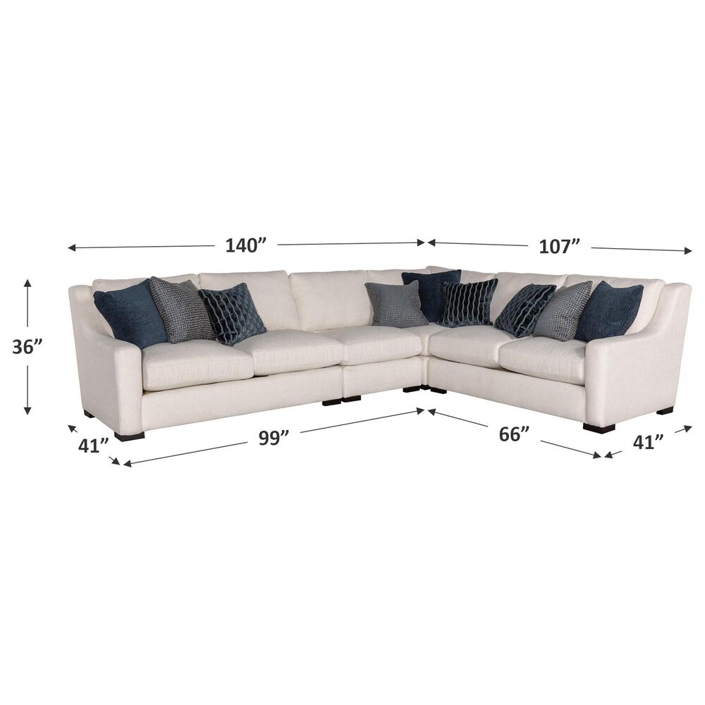Bernhardt Germain 4-Piece Curved Stationary Sectional in Natural, , large