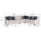 Bernhardt Germain 4-Piece Curved Stationary Sectional in Natural, , large