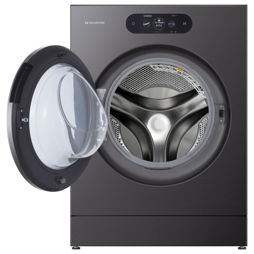 LG Studio 5.8 Cu. Ft. Smart Front Load All-In-One Washer and Dryer Combo in Brushed Black Steel, , large
