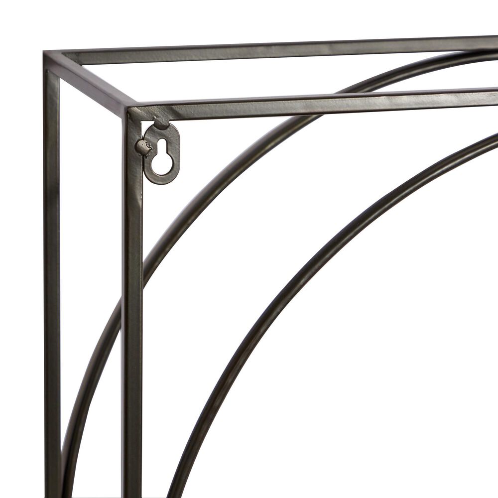 Maple and Jade 32&quot; x 32&quot; Wall Shelf in Charcoal Grey and Natural Brown, , large