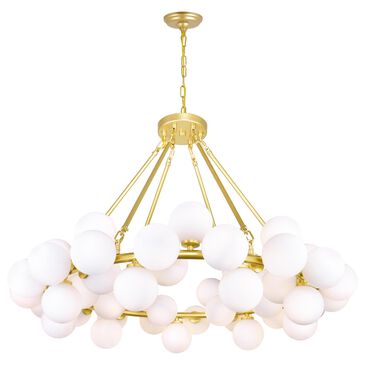 CWI Lighting Arya 45-Light Chandelier with White Shade in Satin Gold, , large