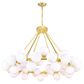 CWI Lighting Arya 45-Light Chandelier with White Shade in Satin Gold, , large