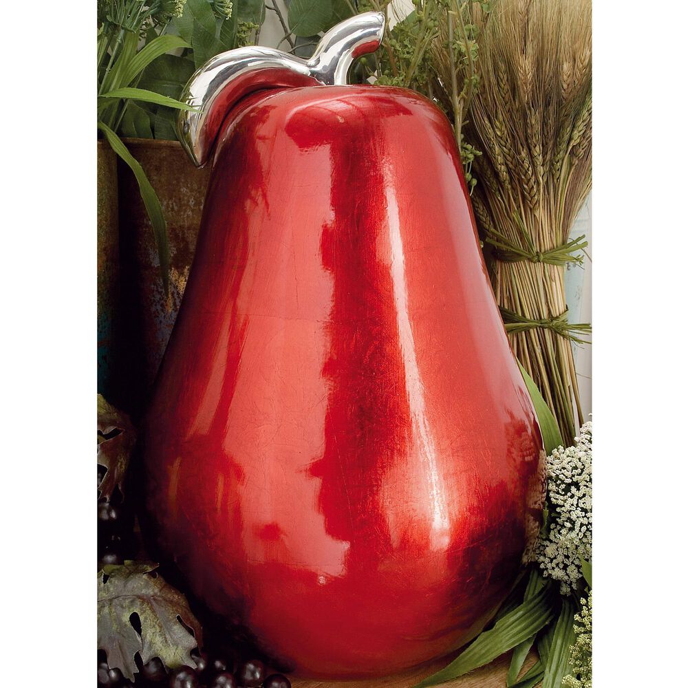 Maple and Jade 16" x 12" Pear Sculpture in Red, , large