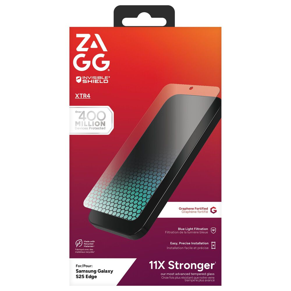 Zagg Invisibleshield XTR4 Screen Protector for Samsung Galaxy S25 Edge in Clear, , large