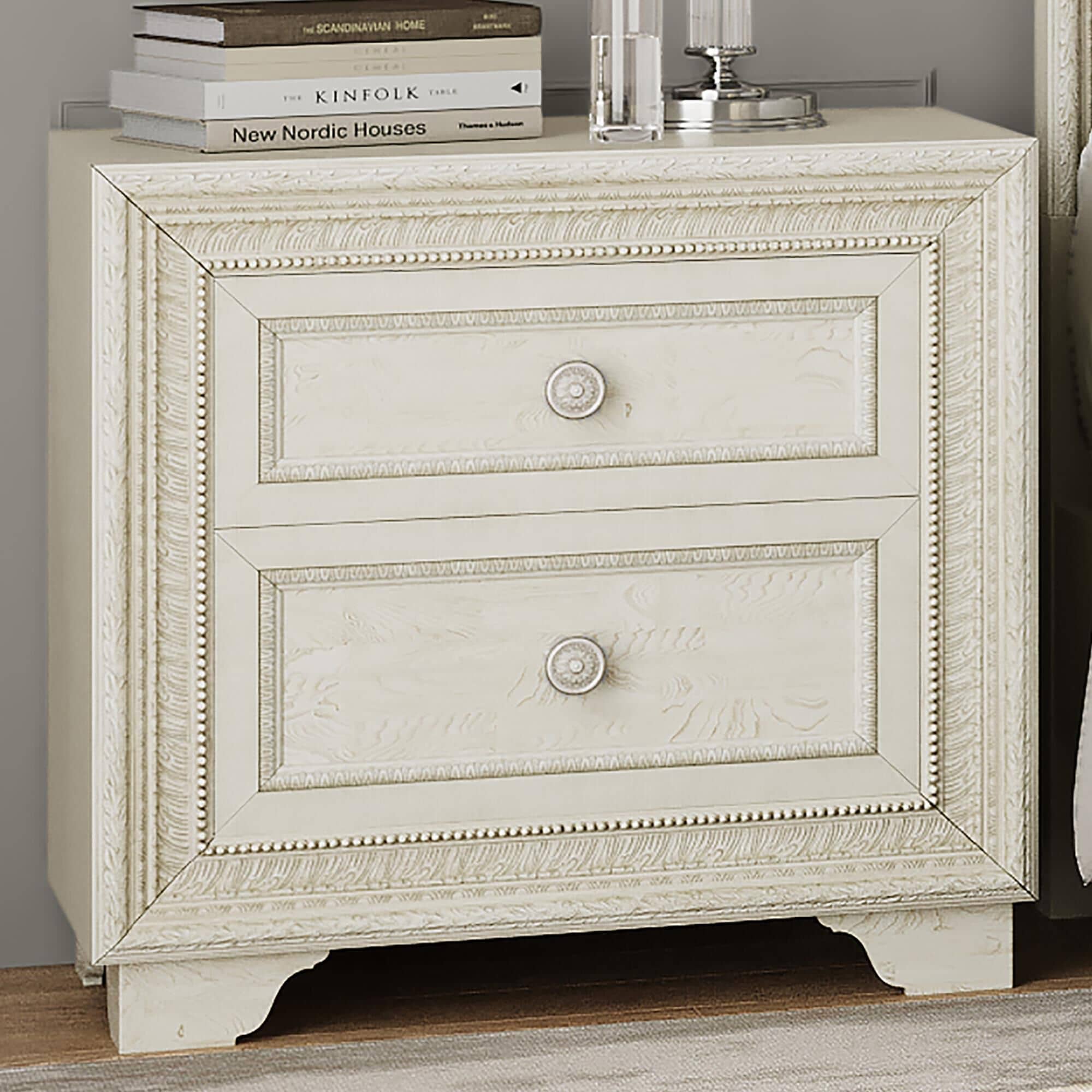 Chapel Hill Camila 2 Drawer Nightstand in Camila White