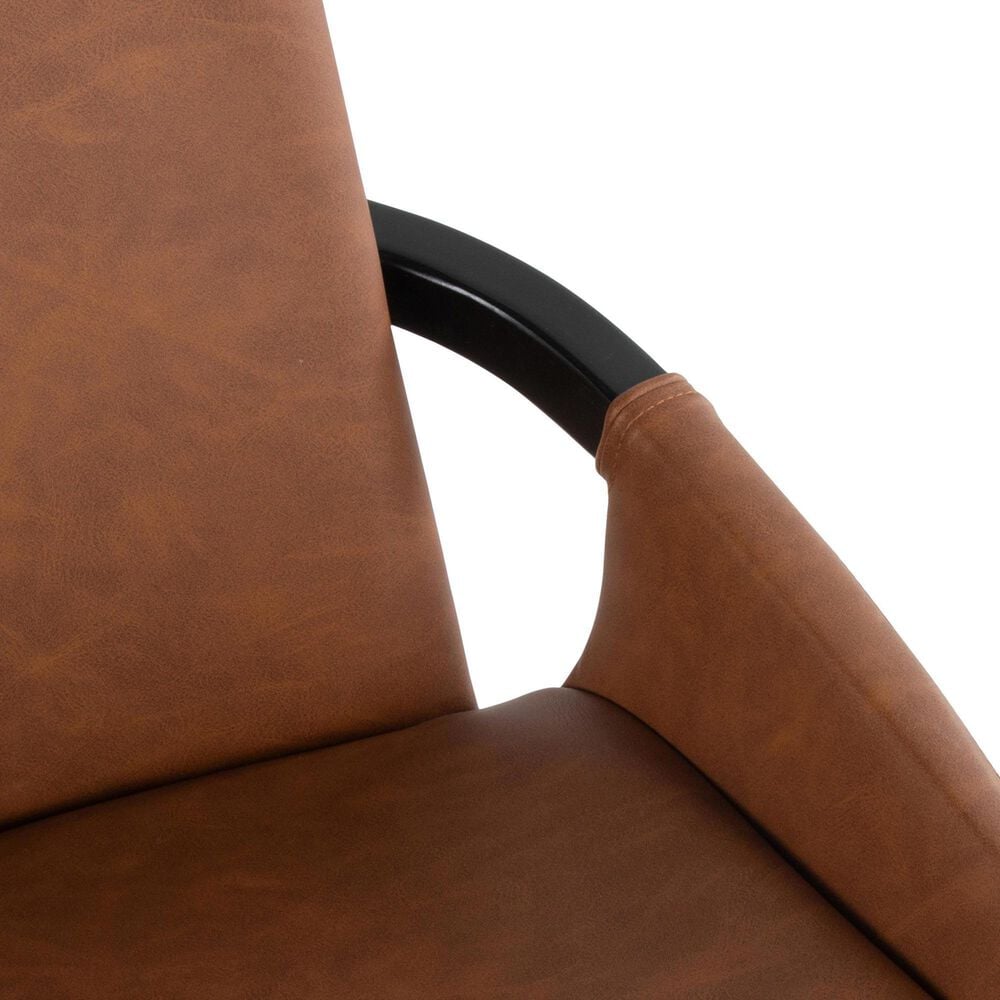 LumiSource Cosmo Accent Chair with Faux Leather Cushion in Camel, , large