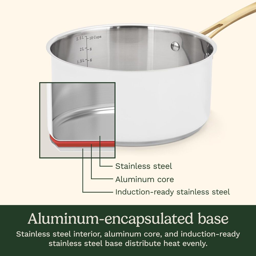 Cuisinart 10-Piece Nonstick Stainless Steel Cookware Set in Matte White, , large