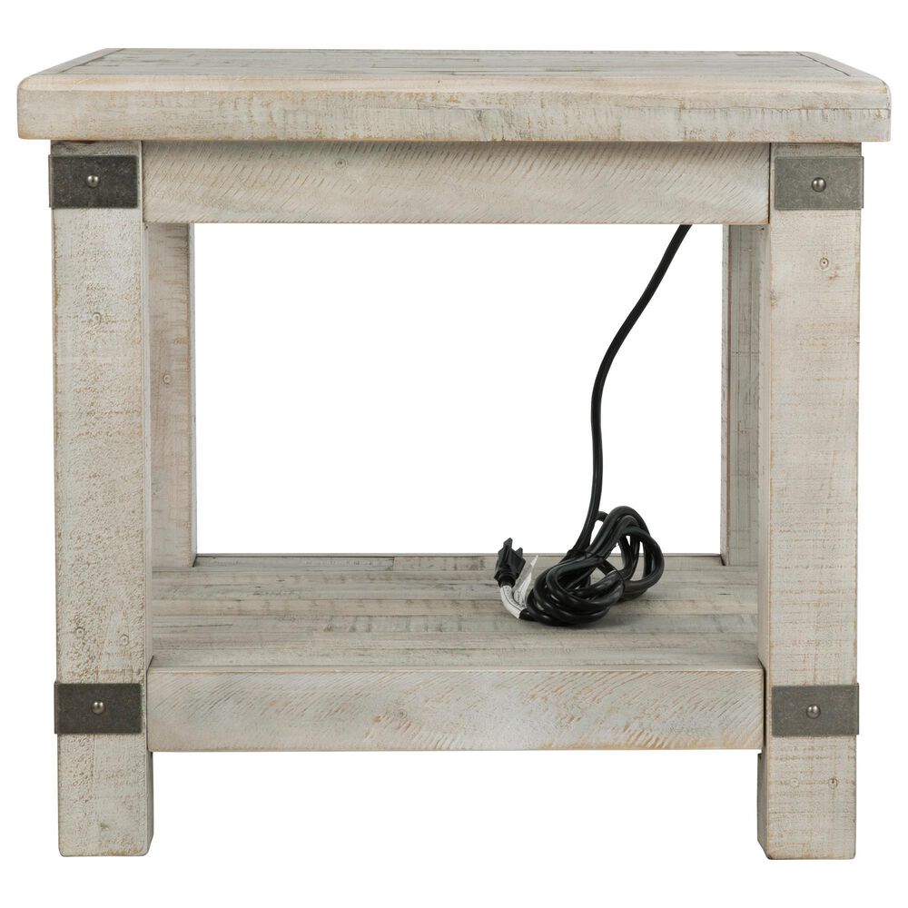Ashley Carynhurst Rectangular End Table in White Wash Gray, , large