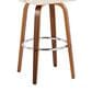 LumiSource Dahlia Swivel Bar Stool with Cream Faux Leather Upholstery in Walnut and Chrome (Set of 2), , large