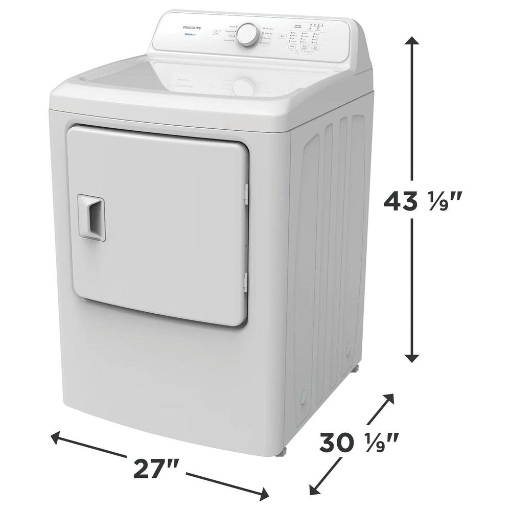 Frigidaire 7.0 Cu. Ft. Front Load Electric Dryer with Reversible Door in White, , large