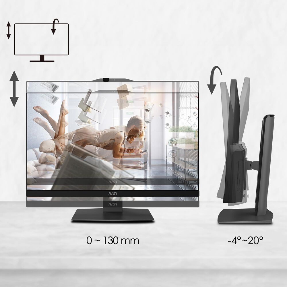 MSI 23.8&quot; Modern AM242 All-in-One Desktop | Intel Core 7-150U - 32GB RAM - Intel Graphics - 1TB SSD in Black, , large