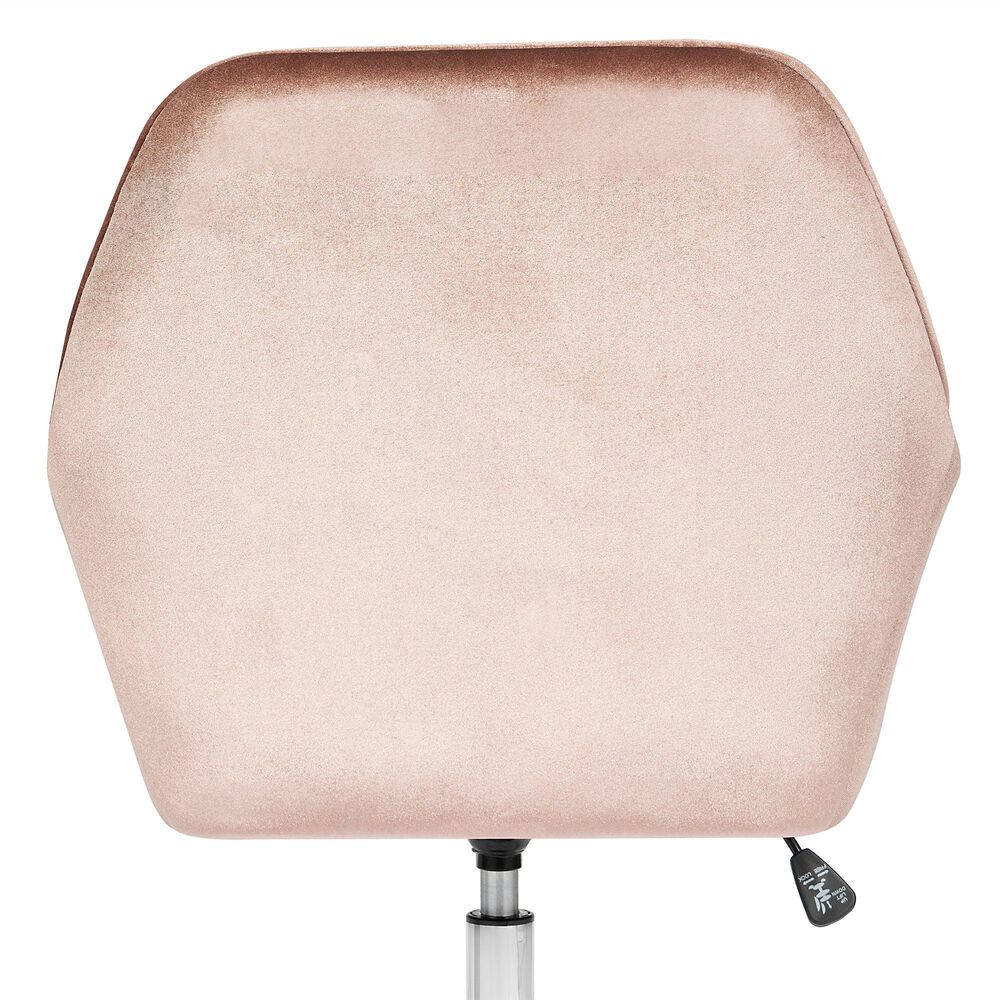 Impressions Vanity Kelly Swivel Vanity Chair with Pink Cushion in Matte Silver, , large