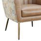 Golden Wave Furniture Ophelia Leaf Print Accent Chair in Saddle, , large