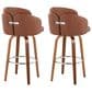 LumiSource Dahlia Swivel Bar Stool with Camel Upholstery in Walnut and Chrome (Set of 2), , large