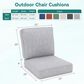Sunwell Garden 4" Thick Outdoor Seat and Back Cushion Set in Light Gray, , large