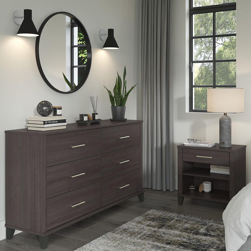 Bush Somerset 2-Piece Bedroom Dresser Set in Storm Gray | NFM