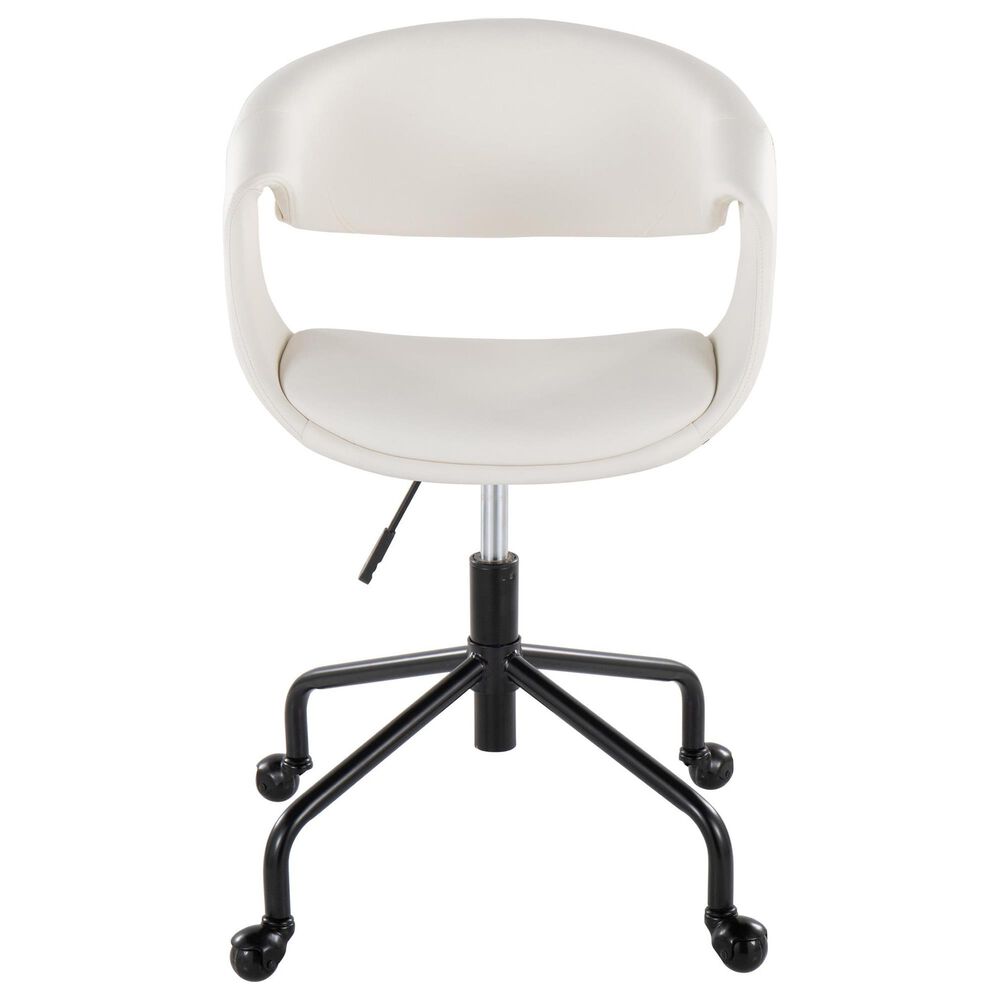 Lumisource Curvo Task Chair with White Cushion in Black, , large