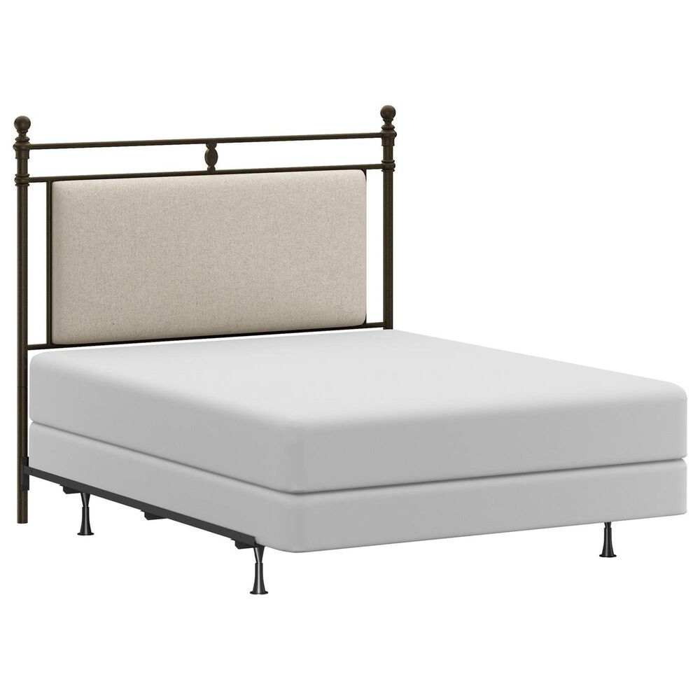 Richlands Furniture Ashley Queen Poster Panel Metal and Upholstered Bed in Brown and Rustic Brown, , large