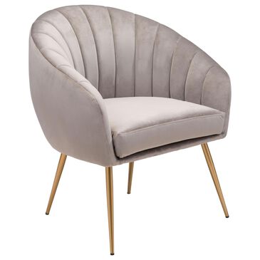 Zuo Modern Max Accent Chair in Gray Velvet, , large