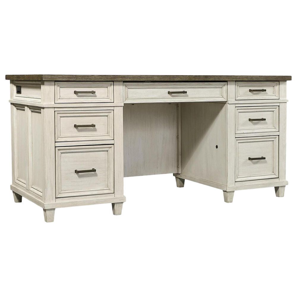 Riva Ridge Caraway 66" Executive Desk in Aged Ivory, , large