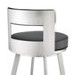 Blue River Flynn 30" Swivel Bar Stool with Black Cushion in Brushed Stainless Steel, , large