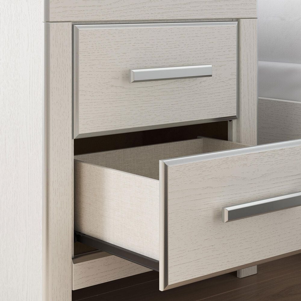 Ashley Zuraleus Queen Upholstered Platform Bed with Two Nightstands in Matte White, , large