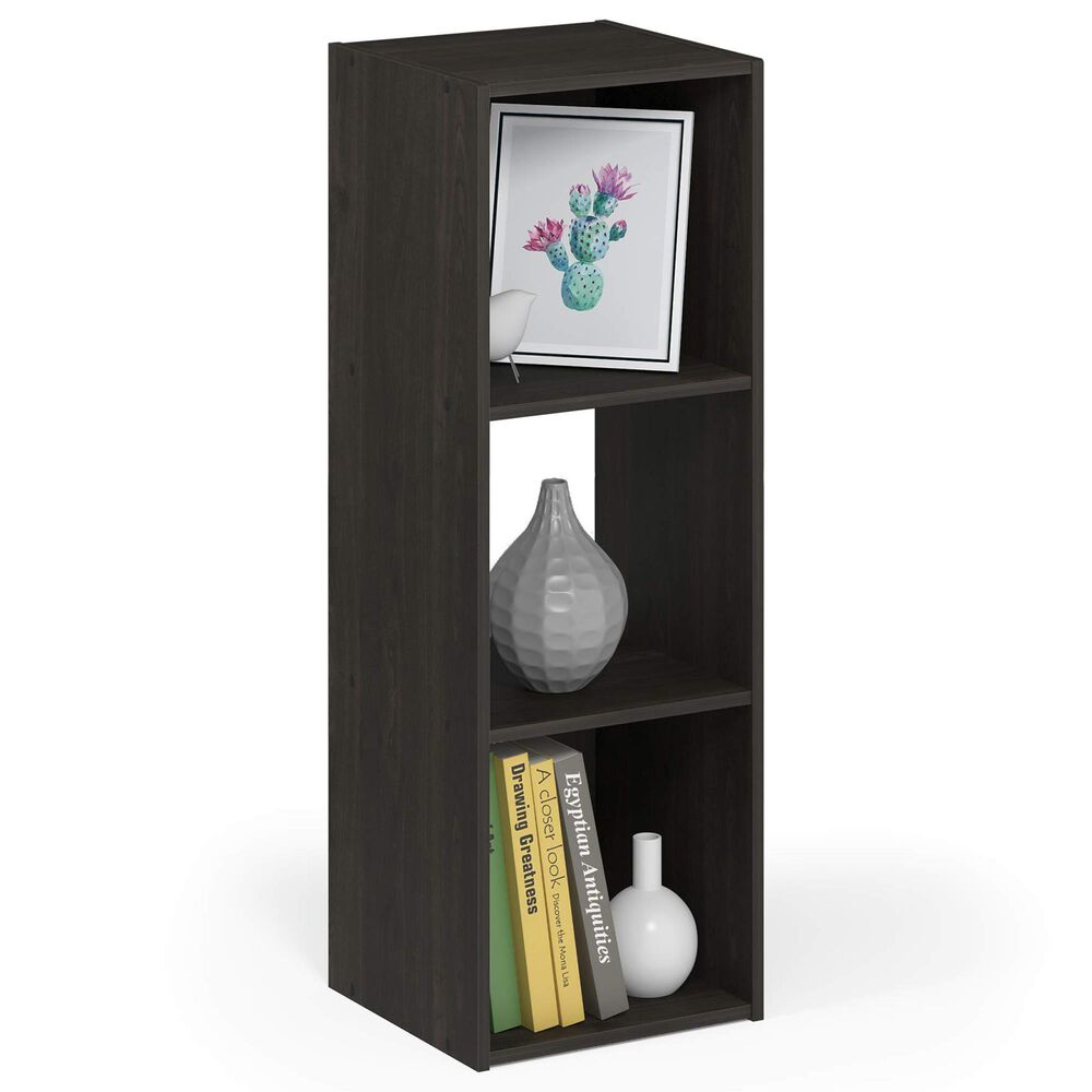 HOMLUX 3-Cube Open Shelf Bookshelf in Espresso, , large