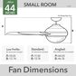 Hunter Pacer 44" Ceiling Fan with LED Lights in Fresh White, , large