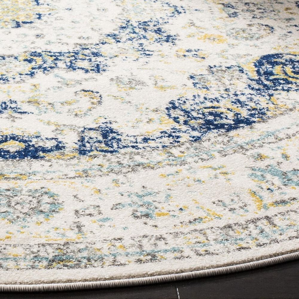 Safavieh Evoke EVK220C-5R 5&#39;1&quot; Round Ivory/Blue Area Rug, , large