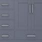 Lexora Home Jacques 60" Double Bathroom Vanity in Dark Grey with 2 cm White Carrara Marble Top and Rectangular Sinks, , large