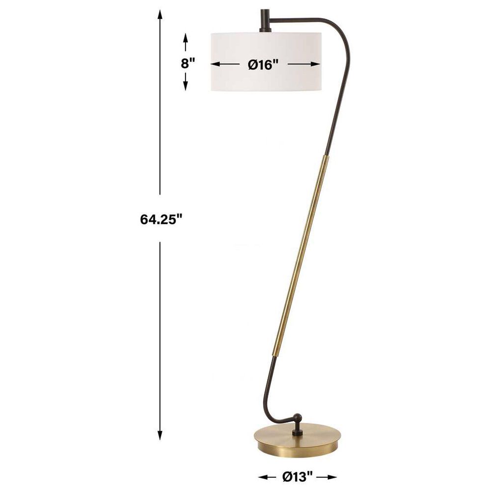 Uttermost Irwin Floor Lamp in Antique Brass and Dark Bronze, , large